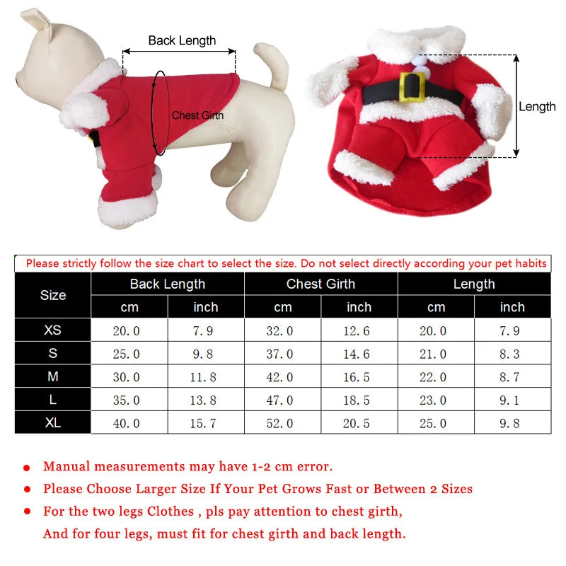 Fato de Pai Natal para Cães e Gatos – Roupa de Festas e Natal