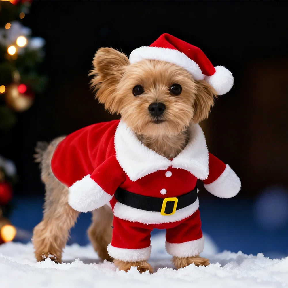Fato de Pai Natal para Cães e Gatos – Roupa de Festas e Natal